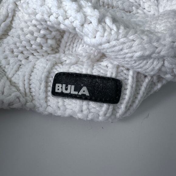 Bula white Cable Knit Fleece Lined Beanie with bill- One Size - Picture 4 of 6